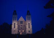 church at night