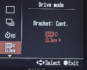 Sony Alpha A350 menu system