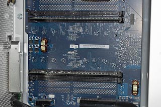 view of ram sockets, Power mac G5 mother board