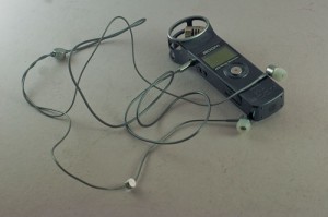 BassBuds attached to Zoom H1