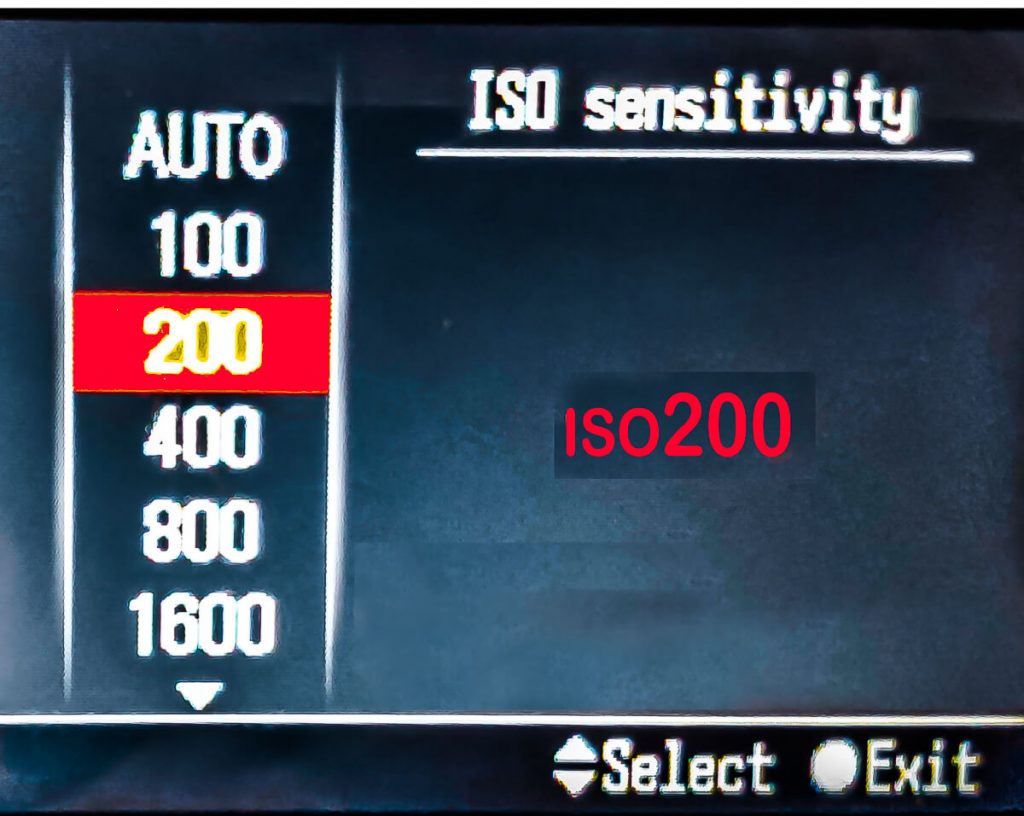 Setting ISO on digital camera