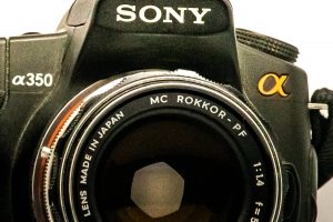 Rokkor Lens mounted on a Sony A350 A-Mount Camera