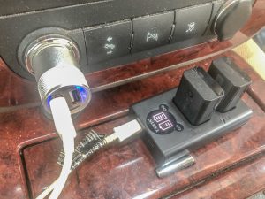 NP-FW50 battery charger in car