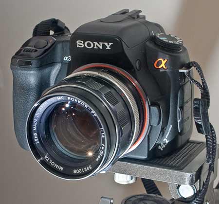 Rokkor Lens mounted on a Sony dSLR